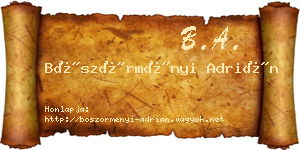 Böszörményi Adrián névjegykártya