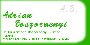 adrian boszormenyi business card