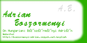 adrian boszormenyi business card